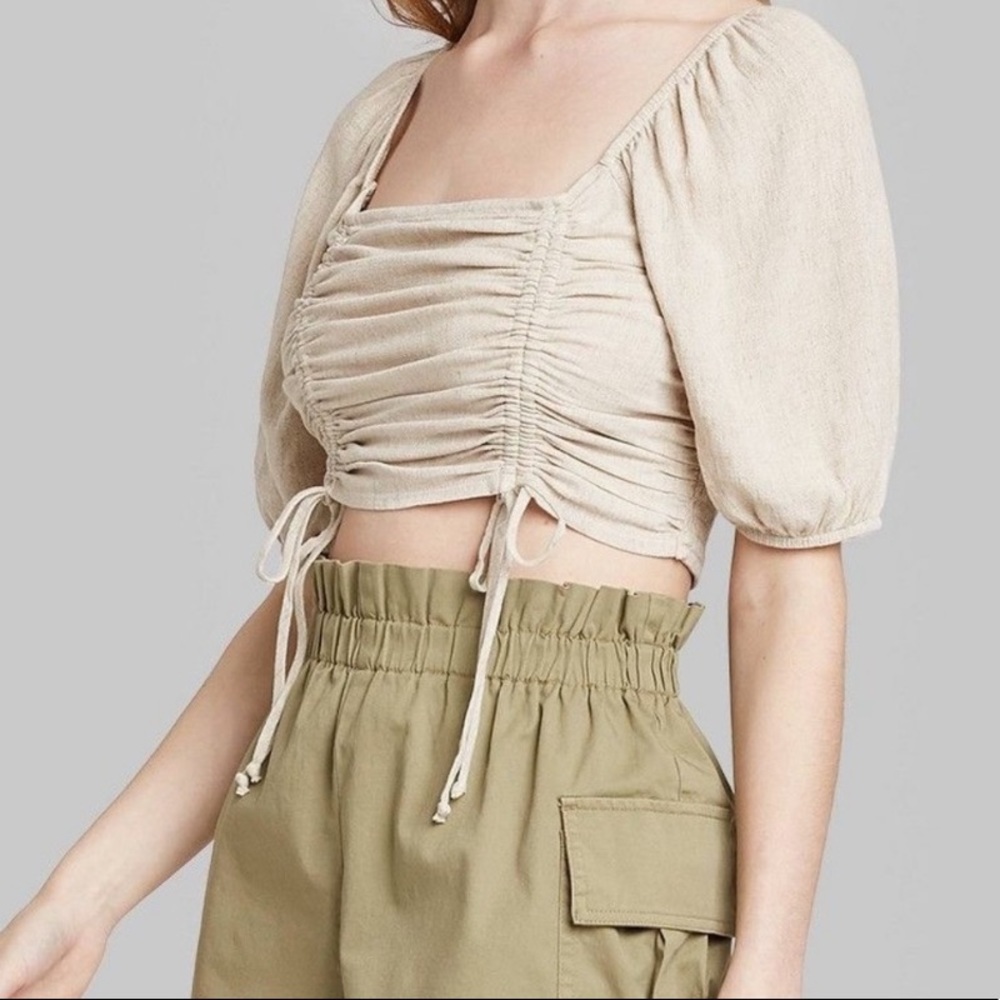 Tan Puff Sleeve Top